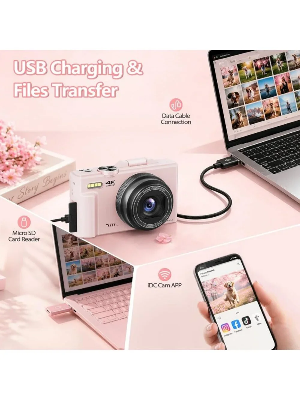 64MP 4K Digital Camera for Photography & Vlogging, Perfect for YouTube Content